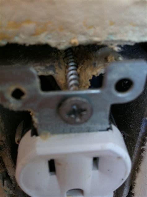 ceiling electrical box threads stripped|electrical outlet thread hole repair.